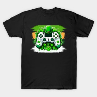 Video Game Controller Shamrock Gamer St Patricks Day Gaming T-Shirt